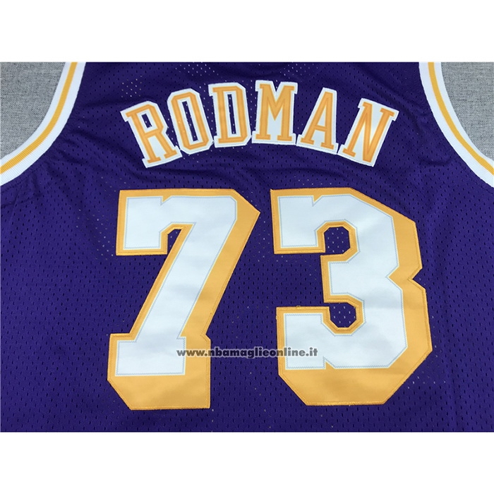 Maglia Los Angeles Lakers Dennis Rodman #73 Mitchell & Ness 1998-99 Viola
